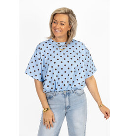 21Jewelz Cropped shirt met stippen - blauw