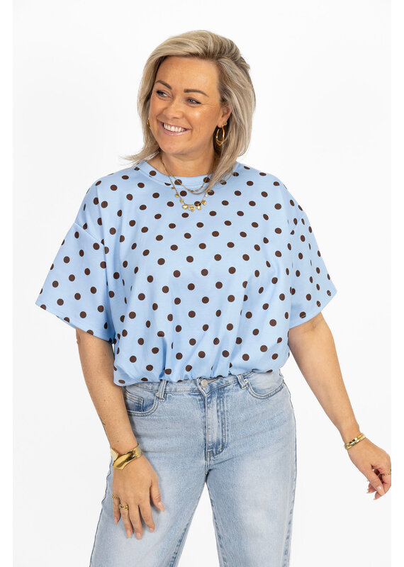 21Jewelz Cropped shirt met stippen - blauw