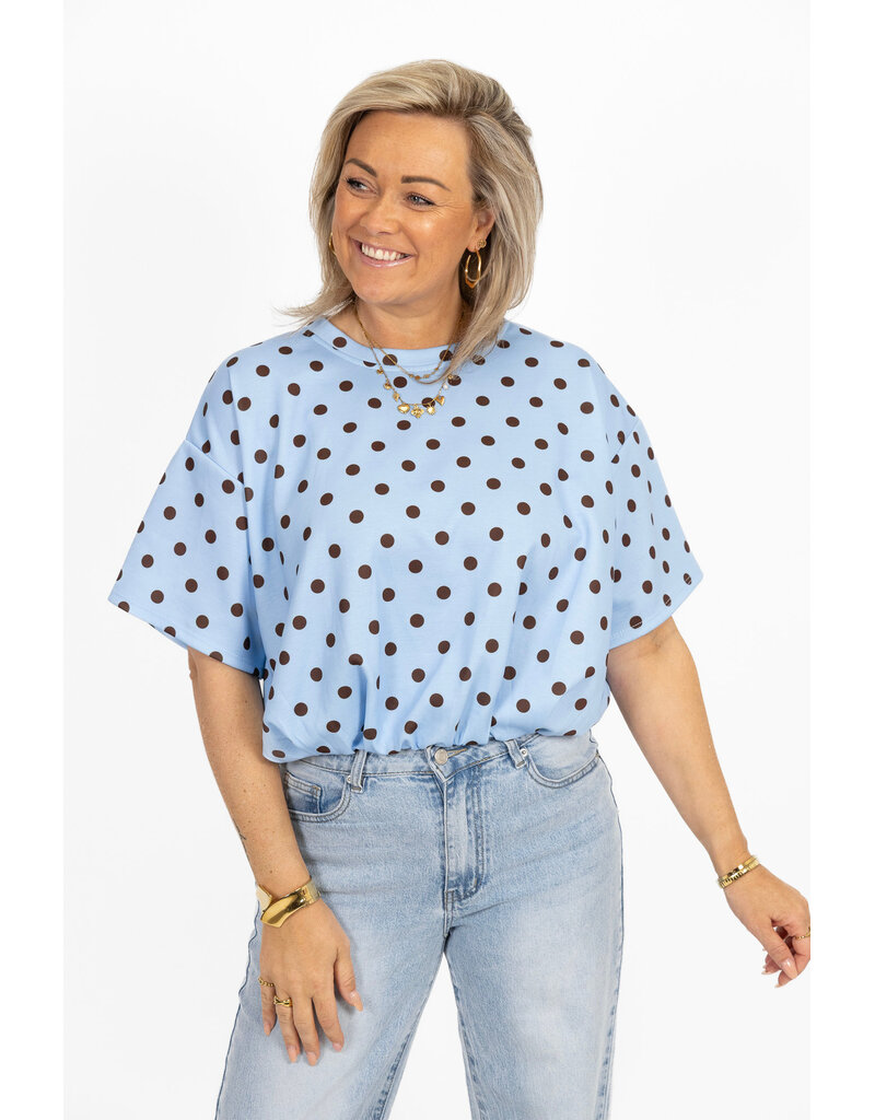 21Jewelz Cropped shirt met stippen - blauw