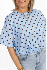 21Jewelz Cropped shirt met stippen - blauw