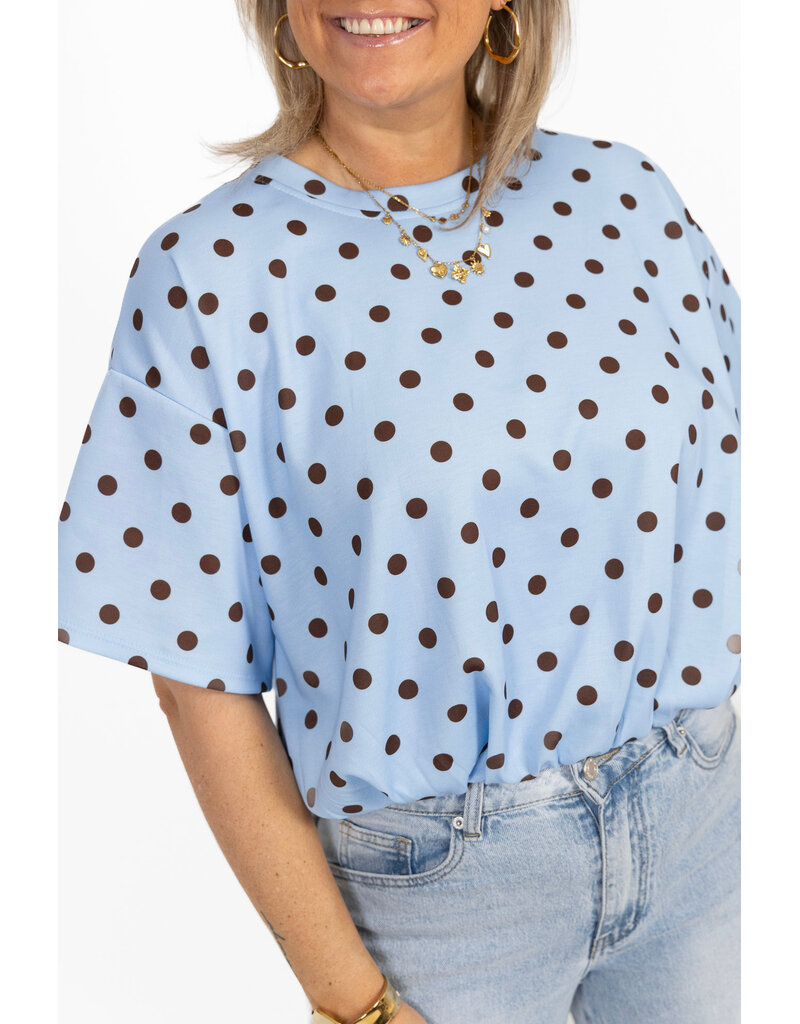 21Jewelz Cropped shirt met stippen - blauw