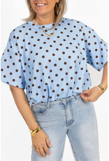 21Jewelz Cropped shirt met stippen - blauw