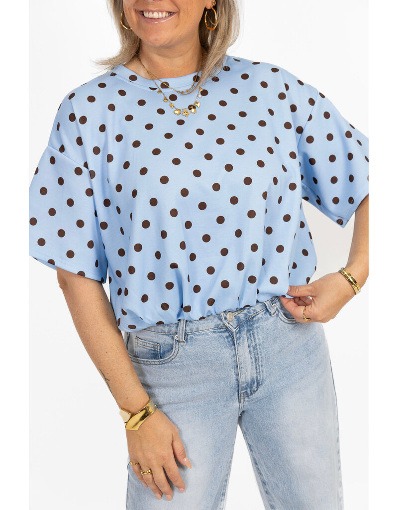 21Jewelz Cropped shirt met stippen - blauw