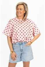 21Jewelz Cropped shirt met stippen - roze