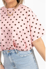 21Jewelz Cropped shirt met stippen - roze