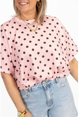 21Jewelz Cropped shirt met stippen - roze