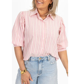 21Jewelz Blouse met meerkleurige streepjes - roze