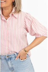 21Jewelz Blouse met meerkleurige streepjes - roze