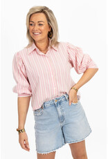 21Jewelz Blouse met meerkleurige streepjes - roze