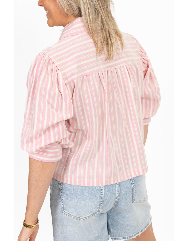 21Jewelz Blouse met meerkleurige streepjes - roze