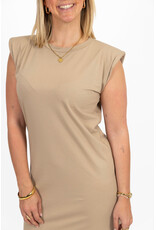 21Jewelz Lange jurk met schoudervulling - donker beige