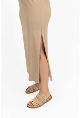 21Jewelz Lange jurk met schoudervulling - donker beige