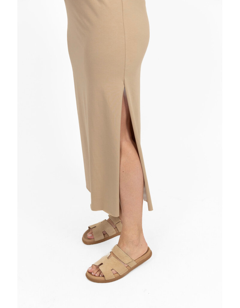 21Jewelz Lange jurk met schoudervulling - donker beige