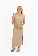 21Jewelz Lange jurk met schoudervulling - donker beige