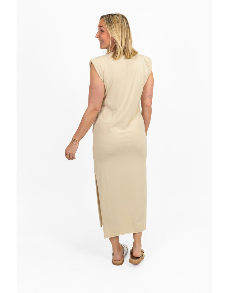 21Jewelz Lange jurk met schoudervulling - licht beige