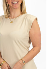 21Jewelz Lange jurk met schoudervulling - licht beige