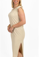 21Jewelz Lange jurk met schoudervulling - licht beige