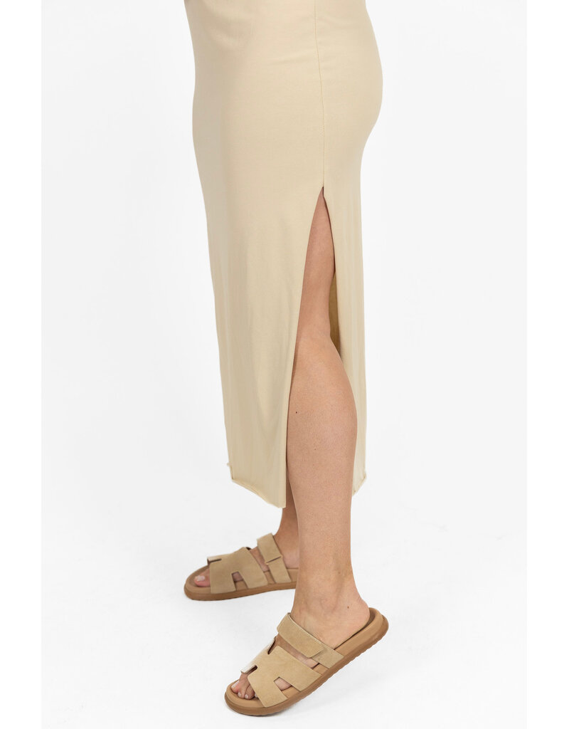 21Jewelz Lange jurk met schoudervulling - licht beige