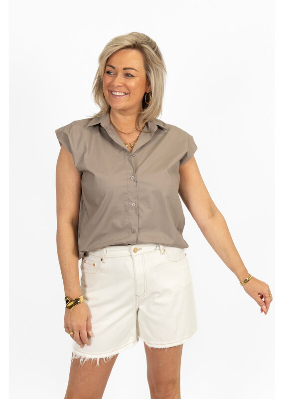 21Jewelz Basic mouwloos blousje - taupe