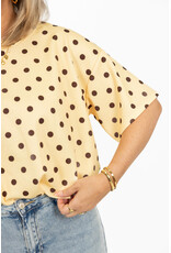 21Jewelz Cropped shirt met stippen - geel