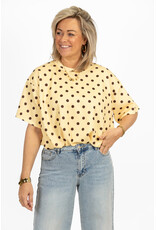 21Jewelz Cropped shirt met stippen - geel