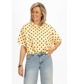 21Jewelz Cropped shirt met stippen - geel