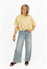 21Jewelz Cropped shirt met stippen - geel