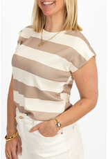 21Jewelz Top gestreept - taupe/wit