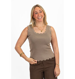 21Jewelz Basic zigzag top - taupe