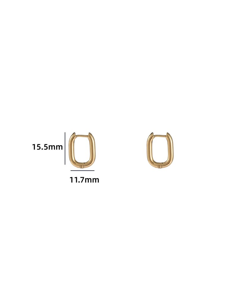 Go Dutch Label D&E - Kleine oorringen 16mm - goud