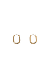 Go Dutch Label D&E - Smalle ovale oorringen 18mm - goud