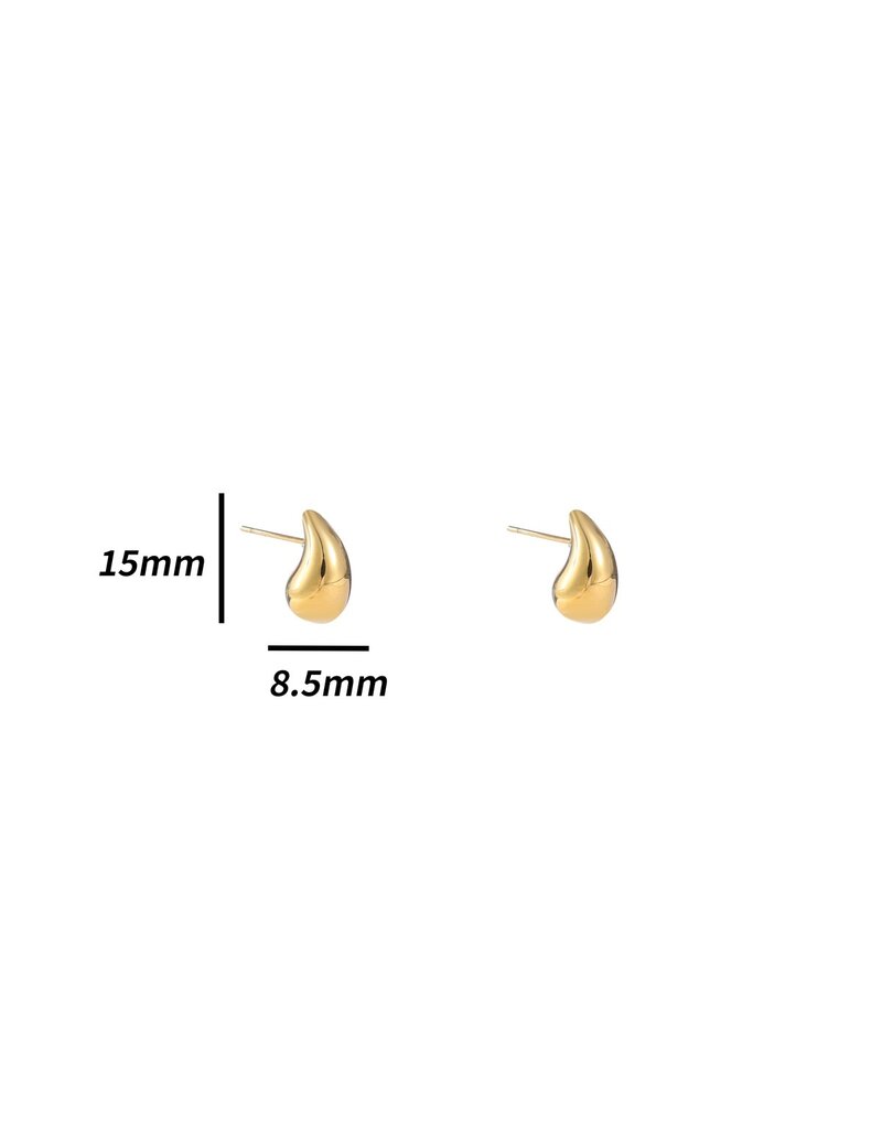 D&E - Haily drop oorbellen 15mm - goud