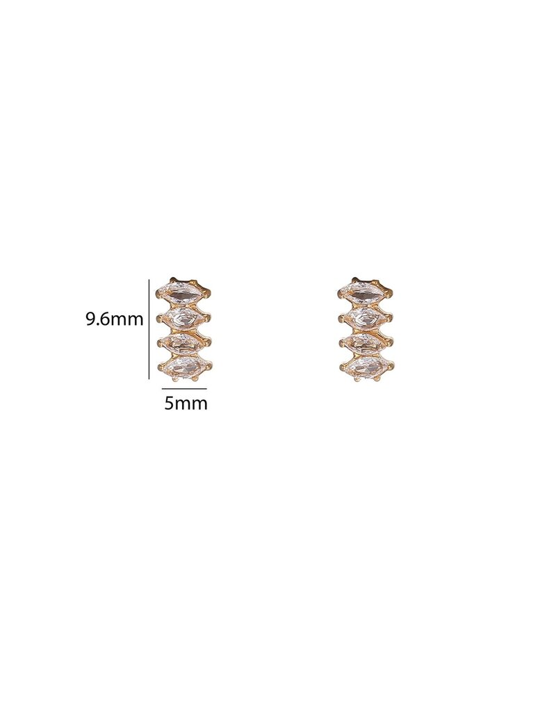 Go Dutch Label D&E - Long sparkle stud - goud