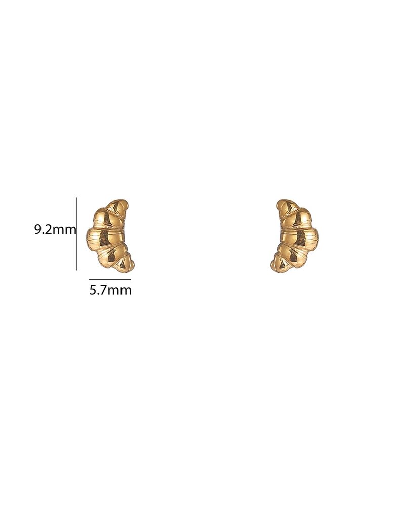 Go Dutch Label D&E - Croissant stud - goud
