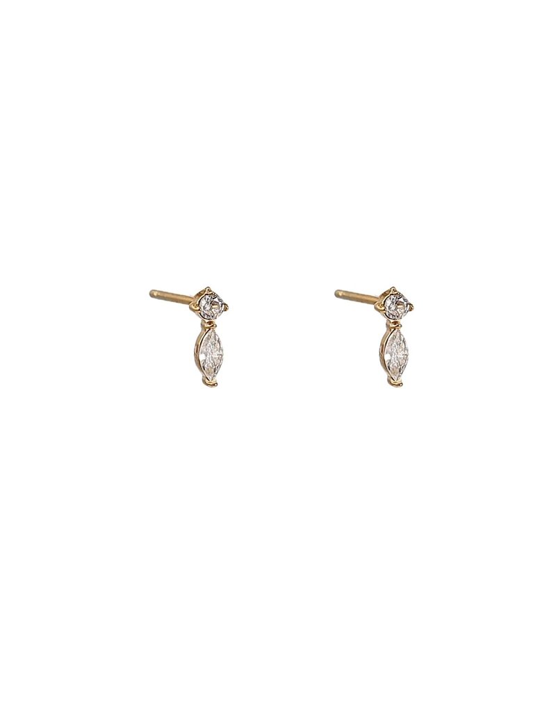 Go Dutch Label D&E - Double sparkle stud - goud