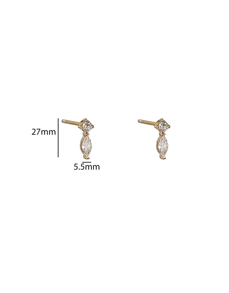 Go Dutch Label D&E - Double sparkle stud - goud