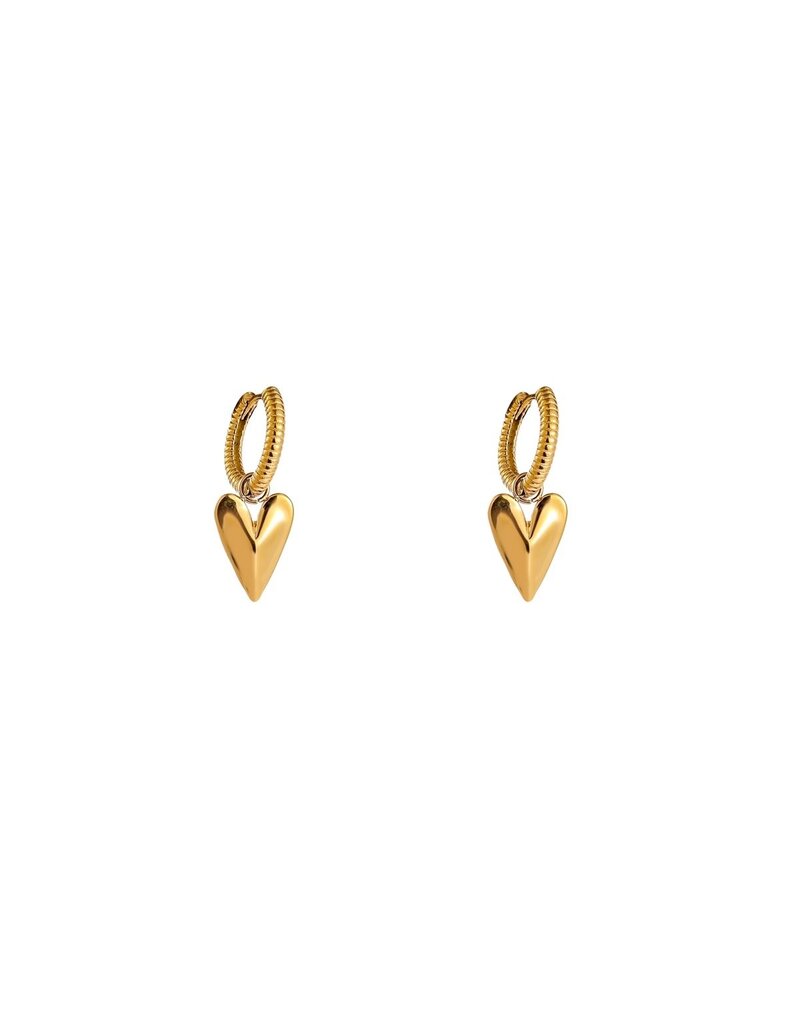 Go Dutch Label D&E - Origami heart hoop - goud