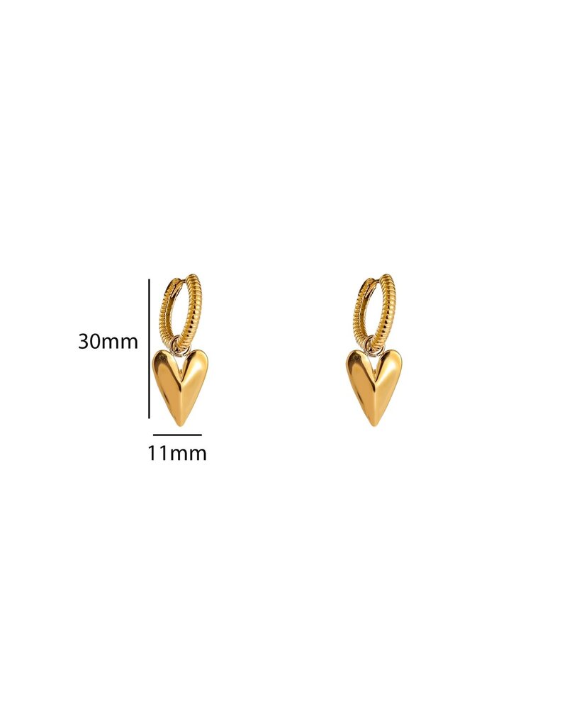 Go Dutch Label D&E - Origami heart hoop - goud