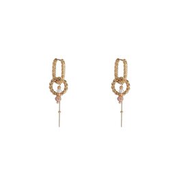 Go Dutch Label D&E - Round + stone hoop - taupe