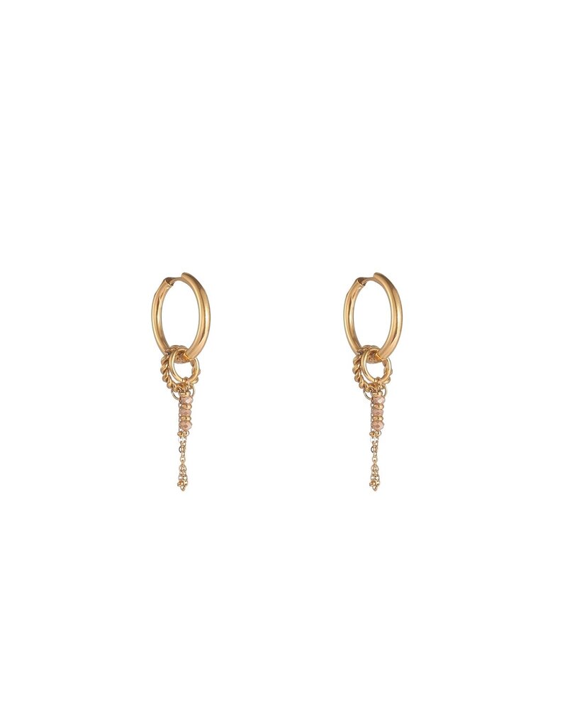 Go Dutch Label D&E - Stones + big hoop - taupe