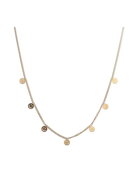 Go Dutch Label D&E - Small smileys necklace - goud