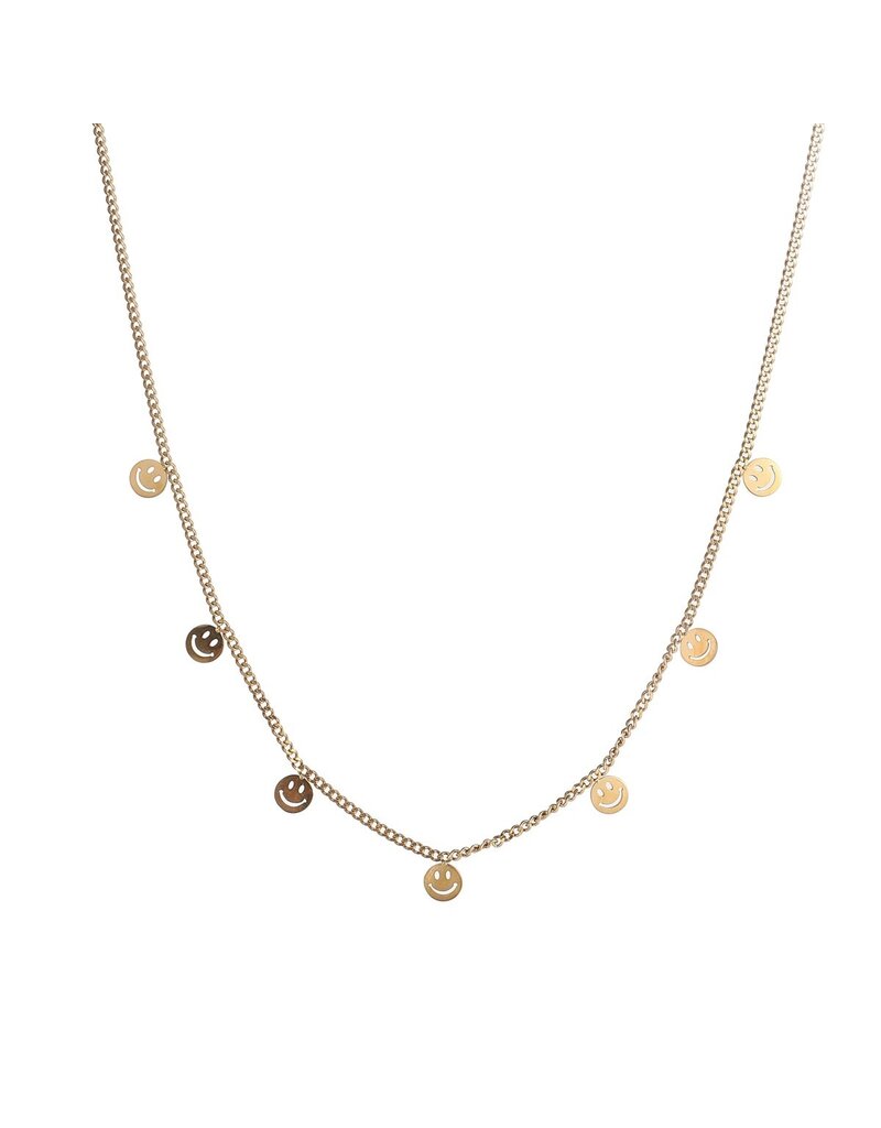 Go Dutch Label D&E - Small smileys necklace - goud