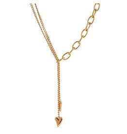 Go Dutch Label D&E - 2 hearts bold necklace - goud