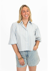 21Jewelz Blouse met meerkleurige streepjes - blauw
