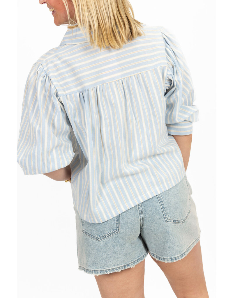 21Jewelz Blouse met meerkleurige streepjes - blauw
