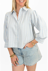 21Jewelz Blouse met meerkleurige streepjes - blauw