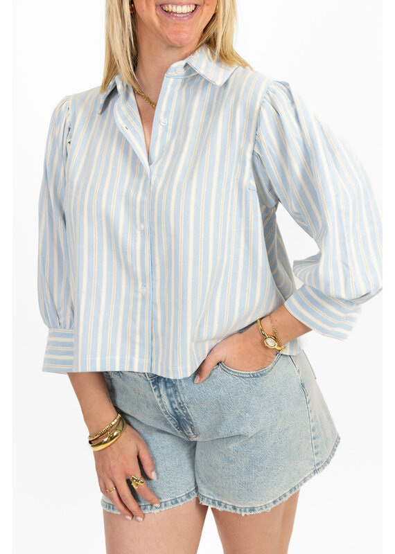 21Jewelz Blouse met meerkleurige streepjes - blauw