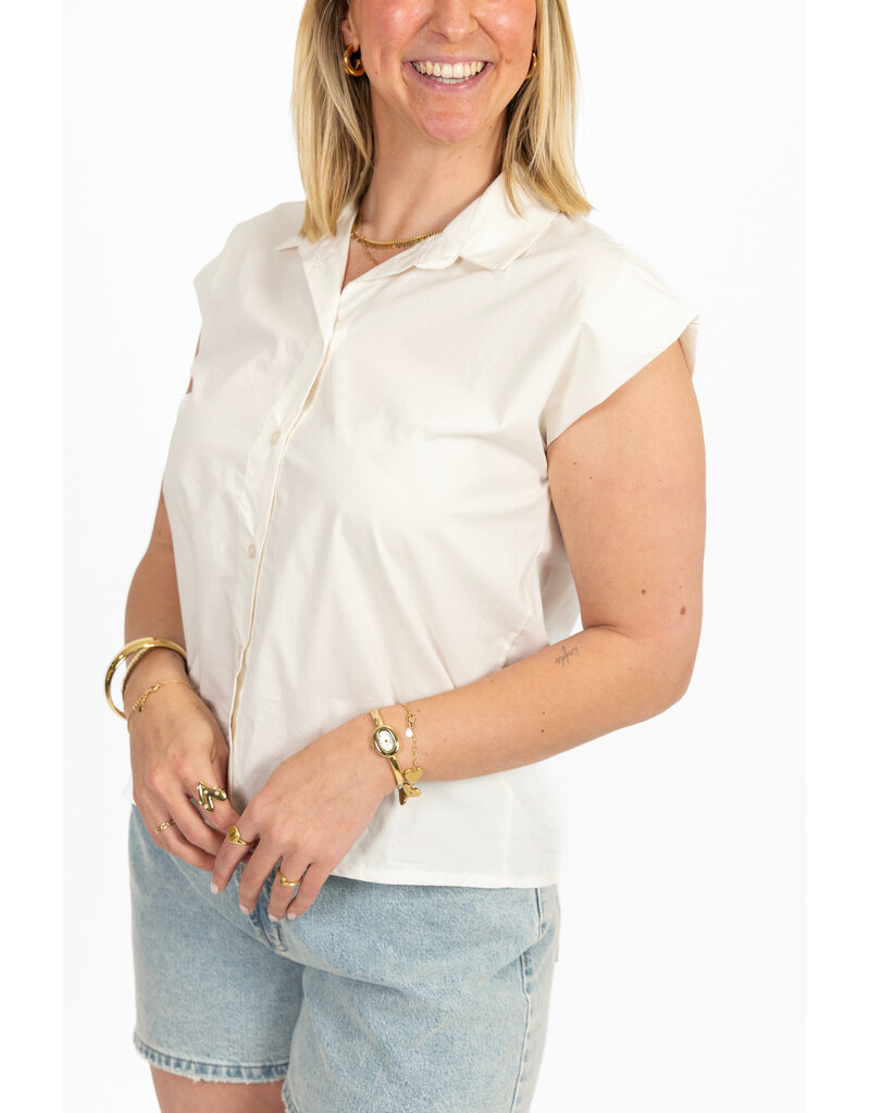 21Jewelz Basic mouwloos blousje - ecru