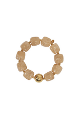 21Jewelz Statement armband met gouden details en kraal - donker beige