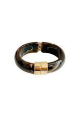 21Jewelz Statement bangle met gouden detail - bruin